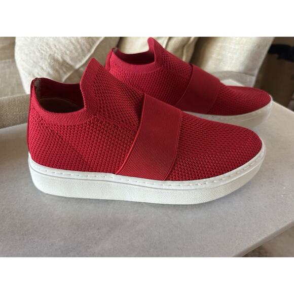 Eileen Fisher Pari Knit Platform Sneakers Shoes Vibrant Red - 8 - Slip On - Picture 1 of 7